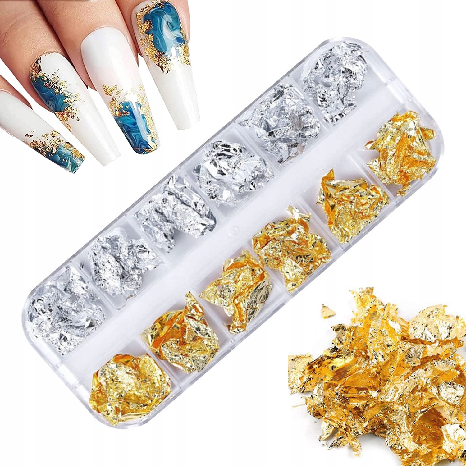 

Pazłotko folia do zdobień Złota Srebrna Box gold