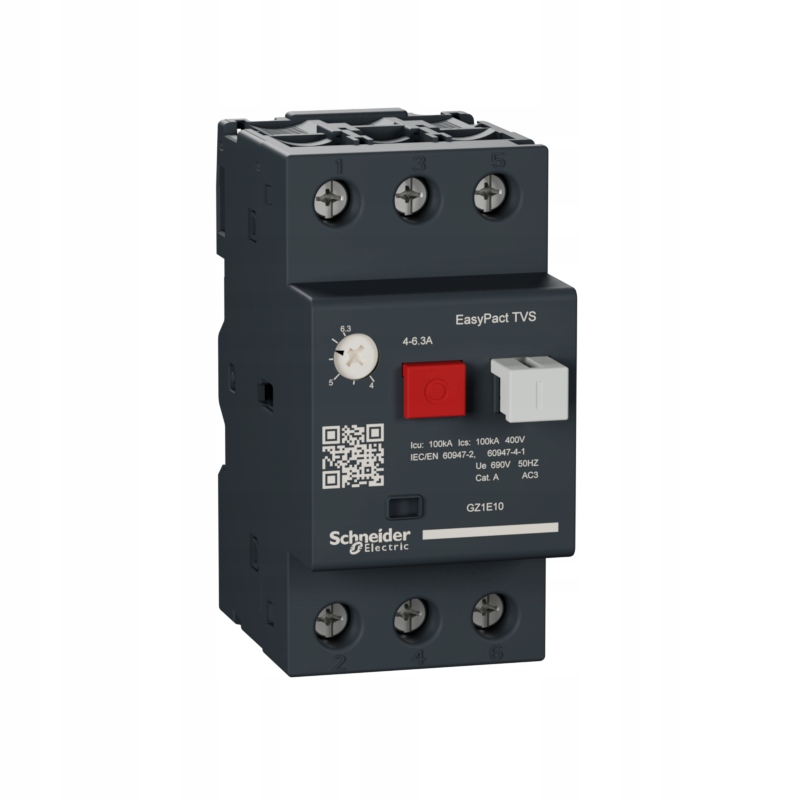 

Wyłącznik silnikowy 3P 2,2kW 4,0-6,3A GZ1E10