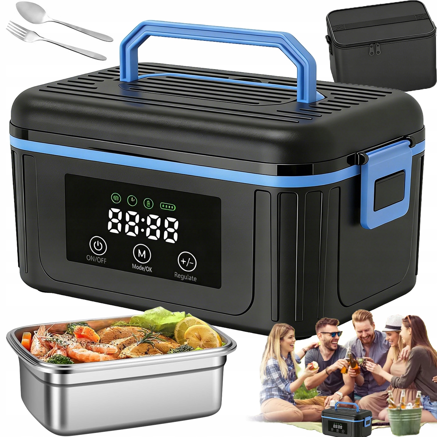 Elektrický Obědový Ohřívač Box Jídelní Box Vzduchotěsný Přenosný 1.5 L