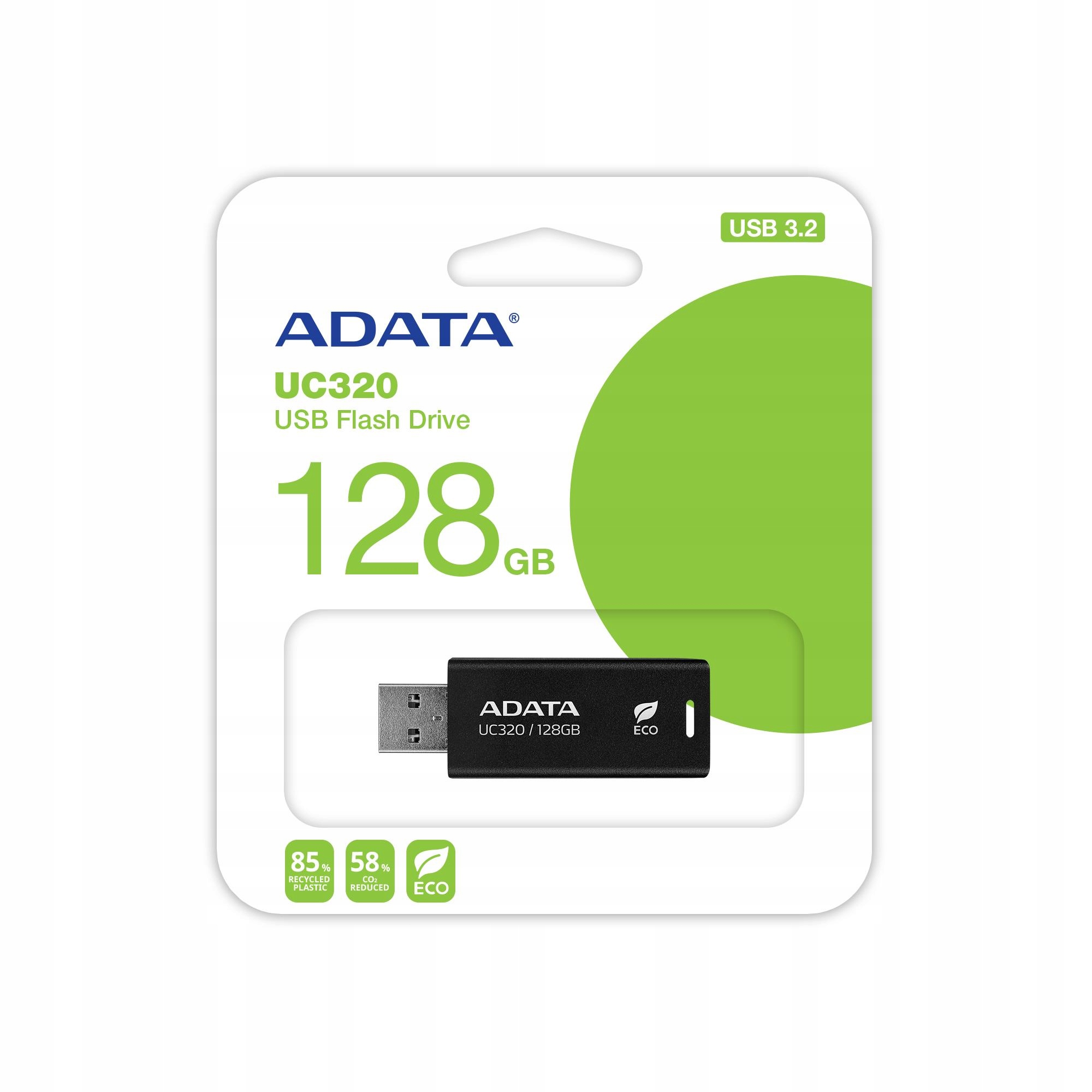 2 x Adata UC320-128G-RBK/BK Usb memória 128GB UC320 Pendrive