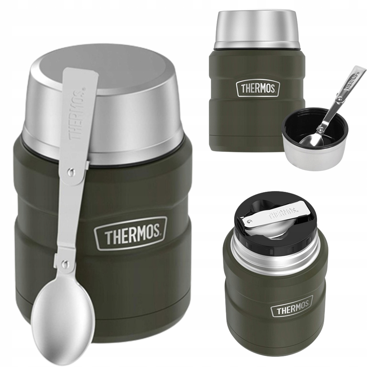 Obědová termoska na jídlo se skládací lžící a hrnkem Thermos 470 ml