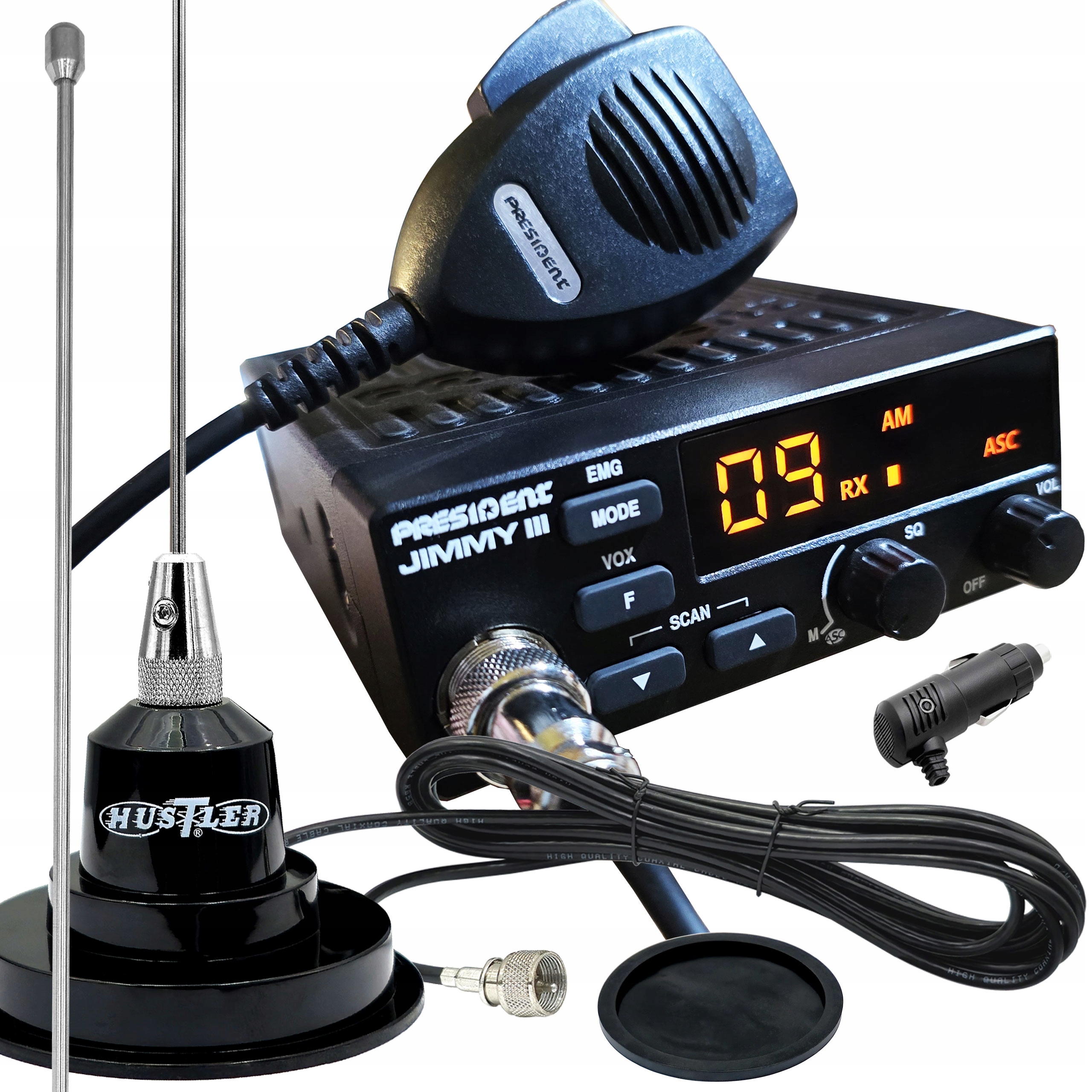 sada Cb President Jimmy III Asc, štíhlá, diskrétní, efektivní anténa, 108 cm