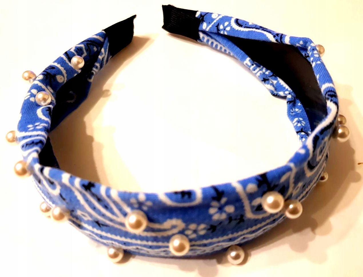 

Opaska Do Włosów Szeroka Bandana Perełki Kolory