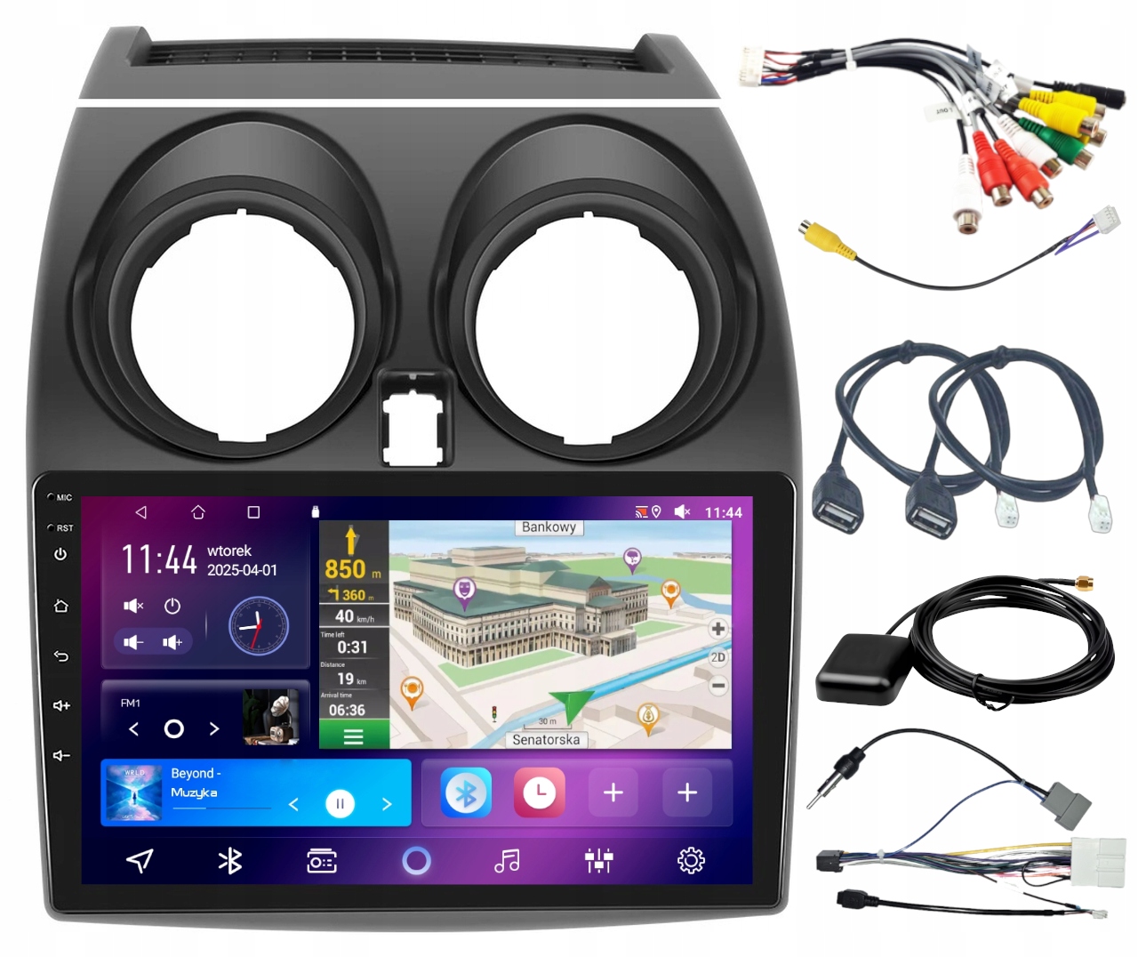 Gps Rádio Android Nissan Qashqai J10 2006-2013 Carplay Wifi Usb 4GB Ram 64GB Rom