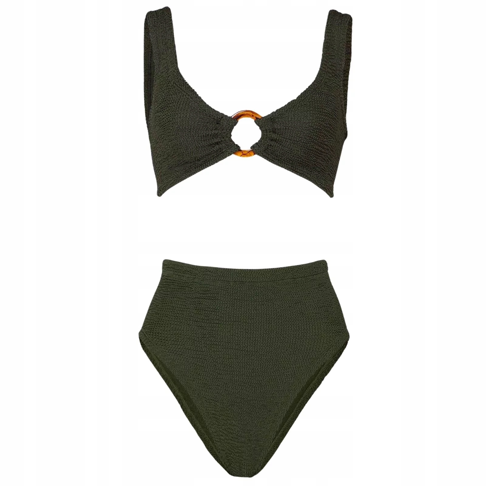 Bikini Nadine Hoop Metallic Khaki One size Khaki Hunza G