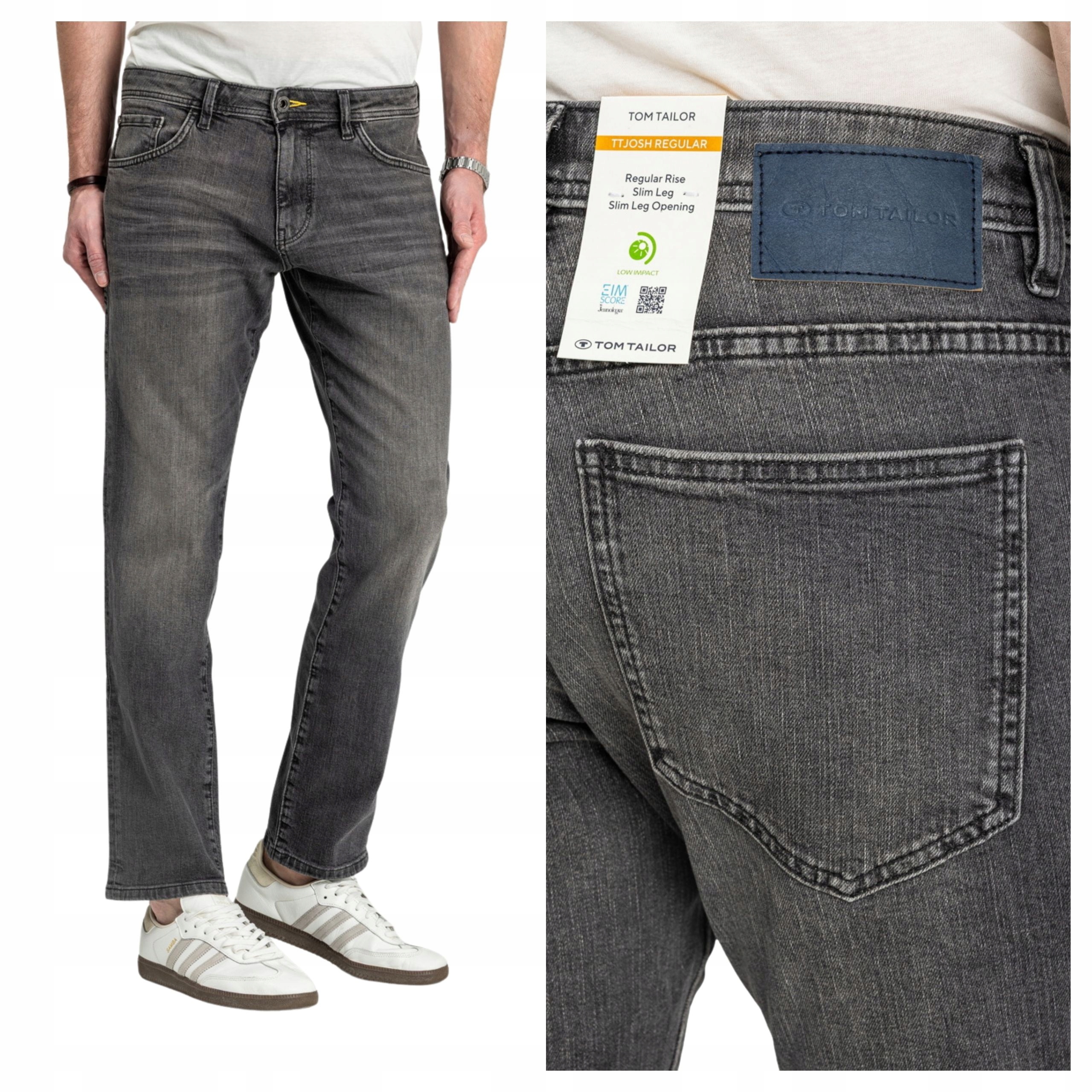Pánské džínové kalhoty Tom Tailor TTJosh Regular Šedé Denim W36 L32