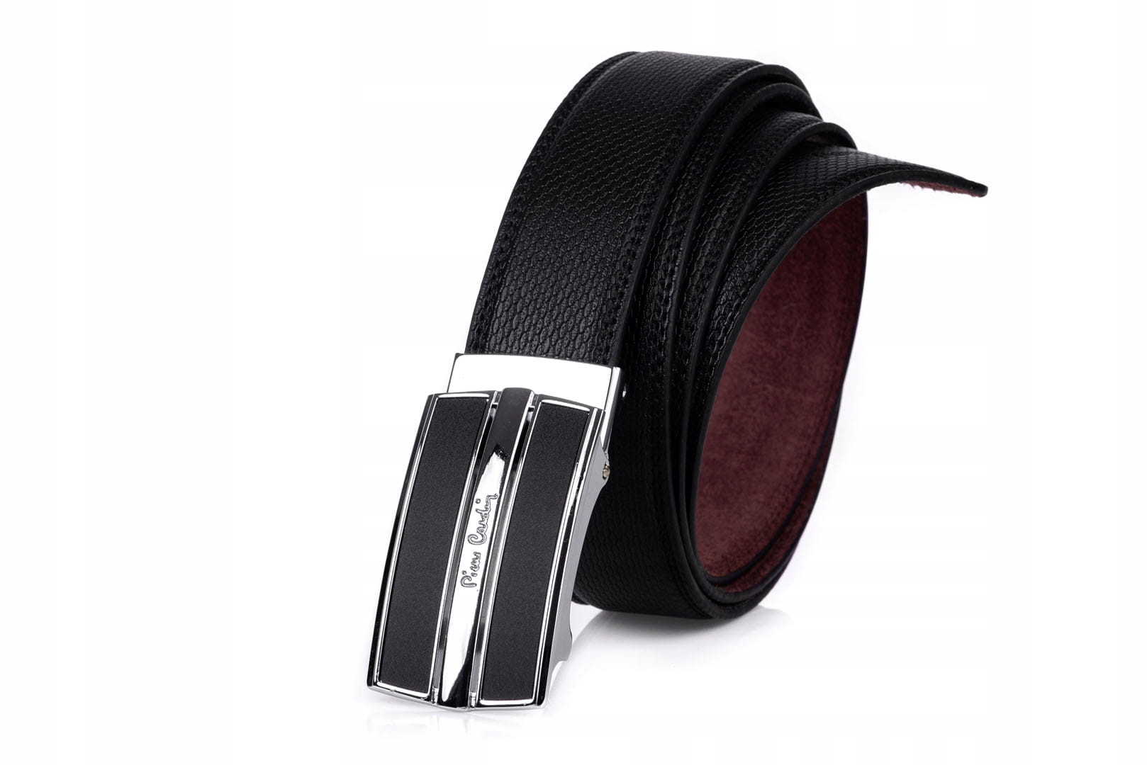 

Pasek męski skórzany Pierre Cardin Zacisk czarny