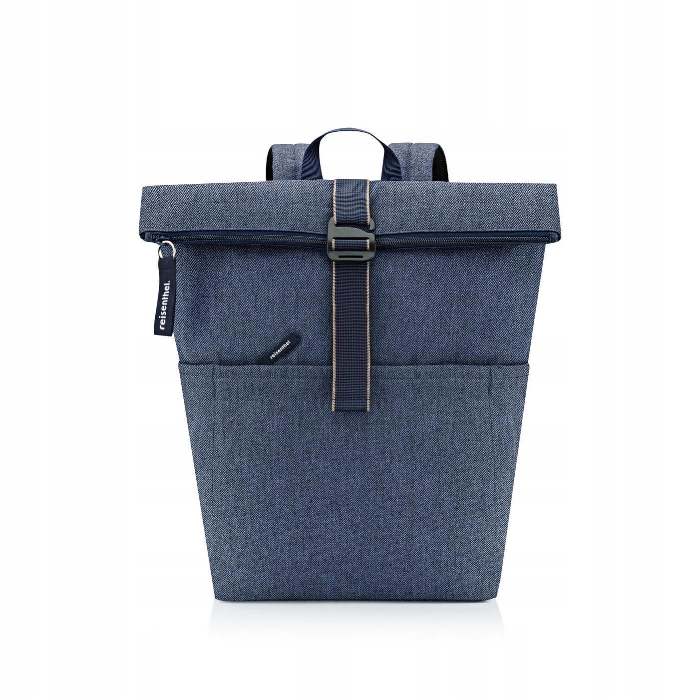 Batoh Rolltop Backpack, herringbone tmavě modrý, Reisenthel