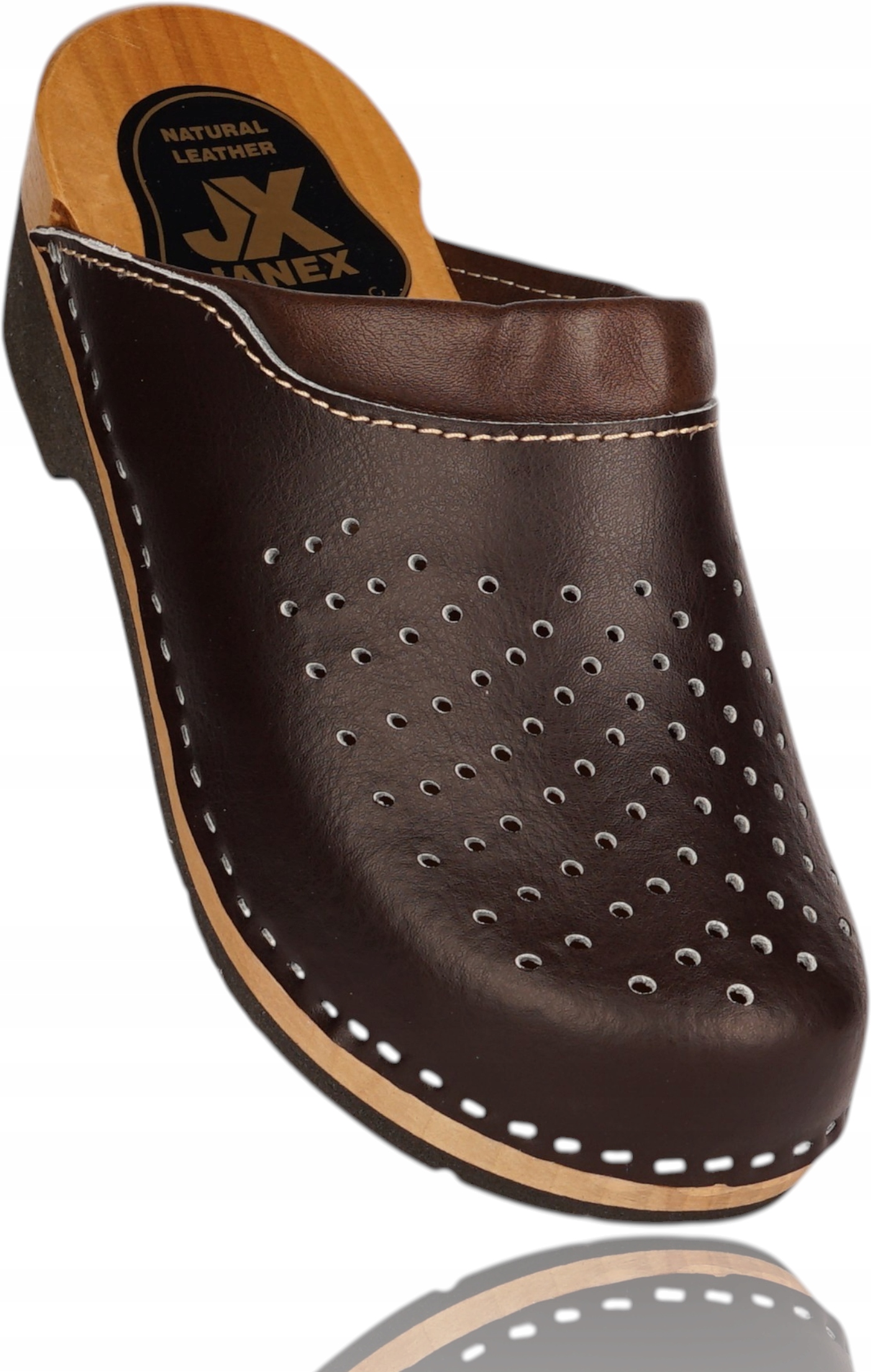 Dámské kožené dřeváky Hnědé chodítka Nazouváky Medicínské Pohodlné Premium