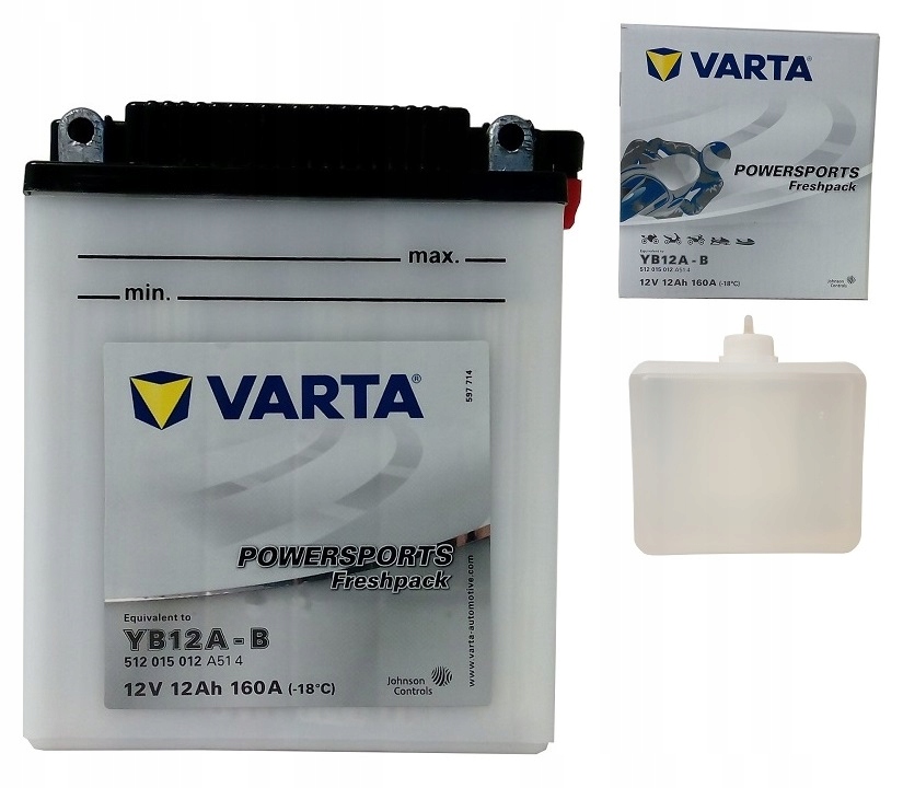 

Akumulator Motocyklowy Varta YB12A-B 12V 12Ah 160A