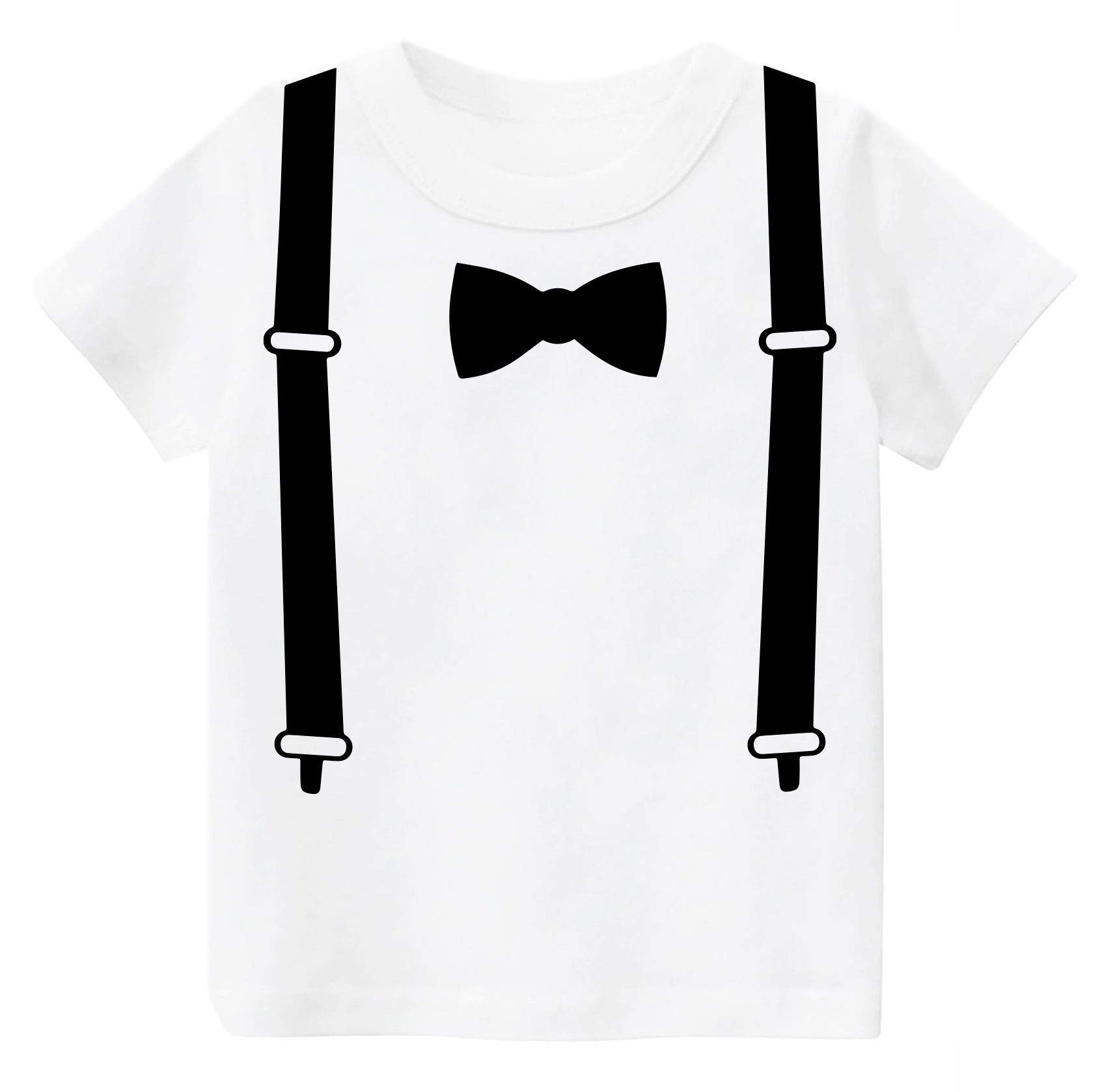 

Koszulka t-shirt z imitującym szelki i muszkę r.86