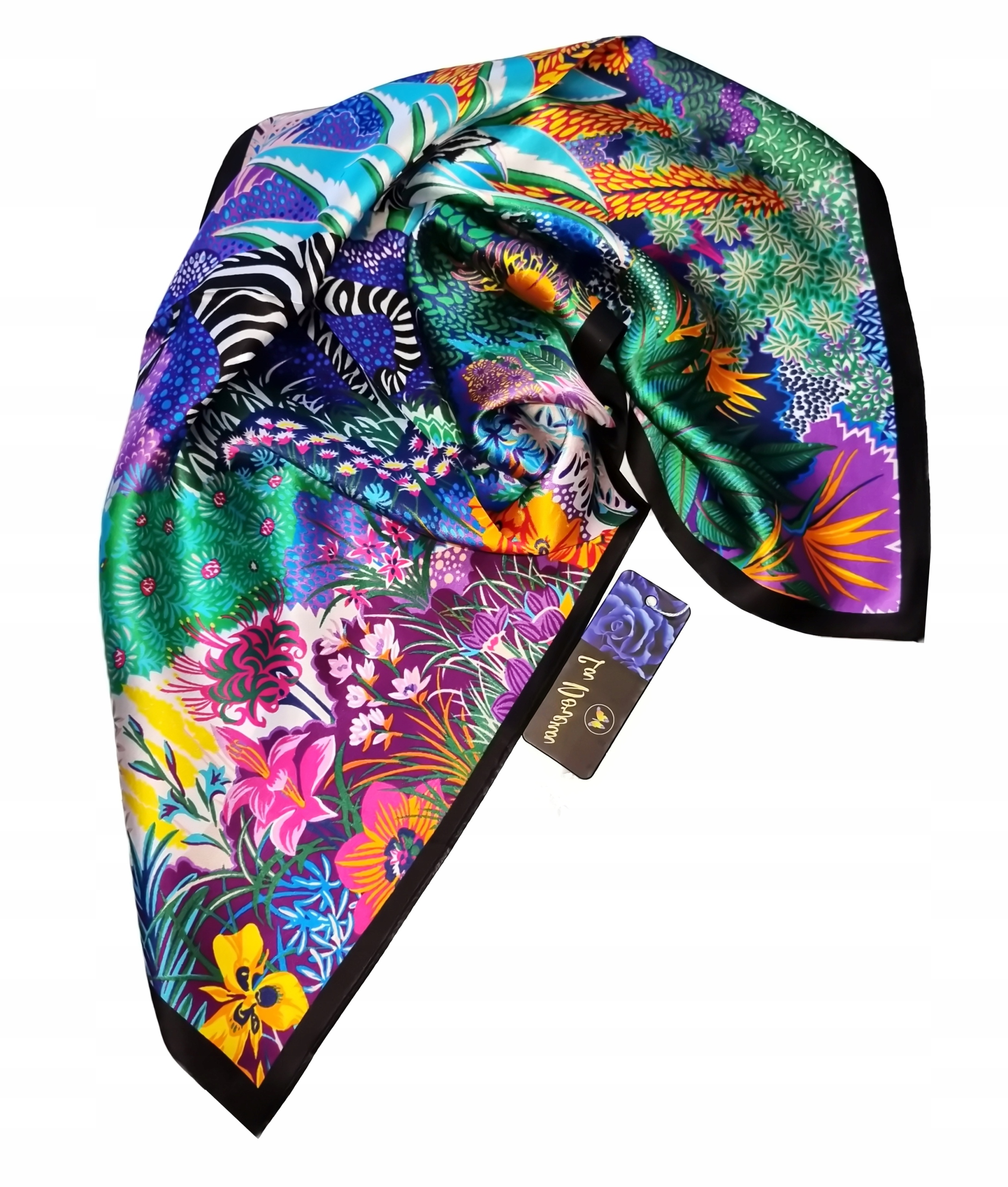 

100% Jedwab Markowa Apaszka Chusta Jakość Premium^