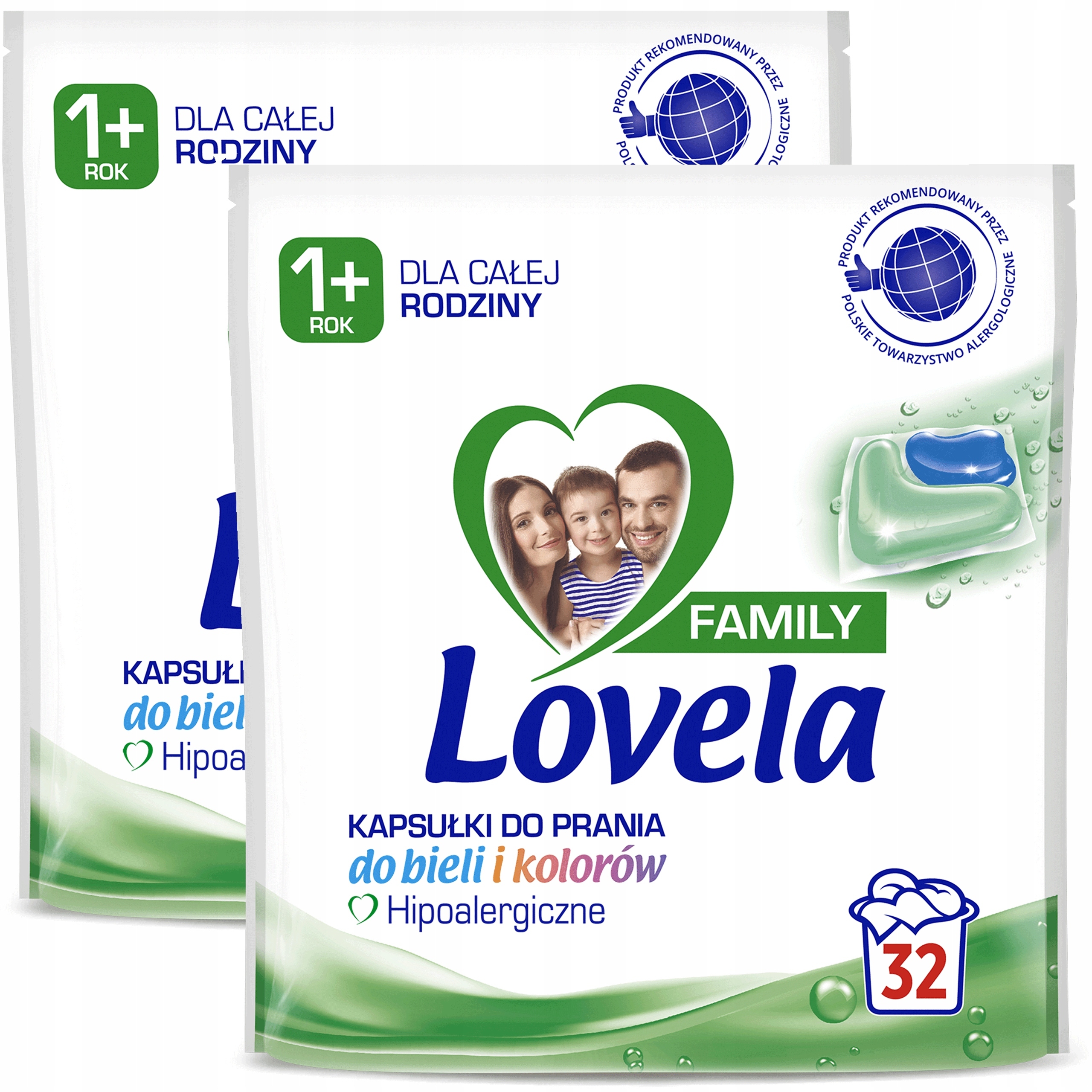 Levně Lovela Kapsle kapsle na praní bílého a barevného prádla 32 x 2 64 kusů