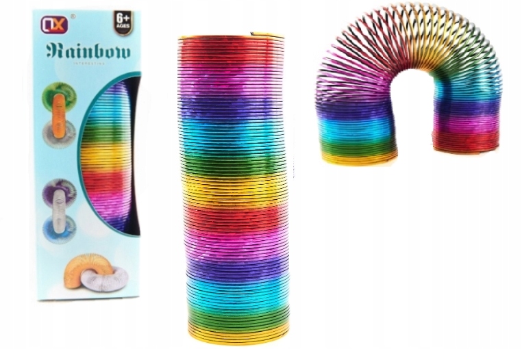 

Duża sprężyna tęczowa zabawka 15cm metaliczna