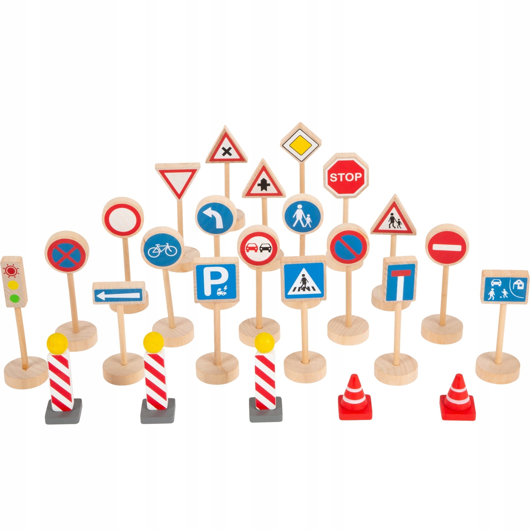 ZNAKI DROGOWE DREWNIANE KOMPLET ZABAWKA DLA DZIECI DLA DZIECKA 25 szt. Marka Small Foot