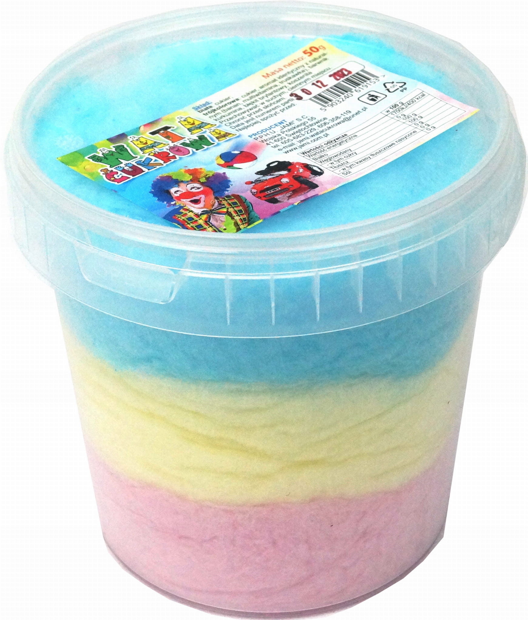 JAMI Wata Cukrowa Wiaderko Kolorowa 50g