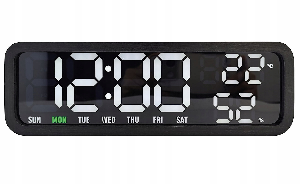 Čitelný Led Budík S Teploměrem A Vlhkoměrem Karlsson KA6145BK Alarm