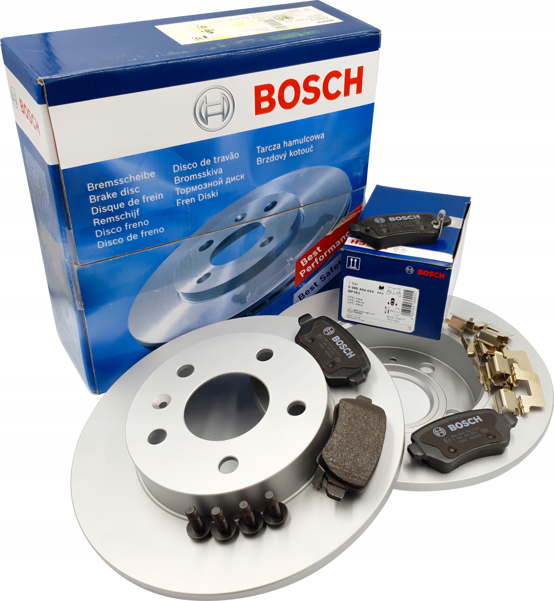 Диски и колодки Bosch задний OPEL ASTRA III 3 H