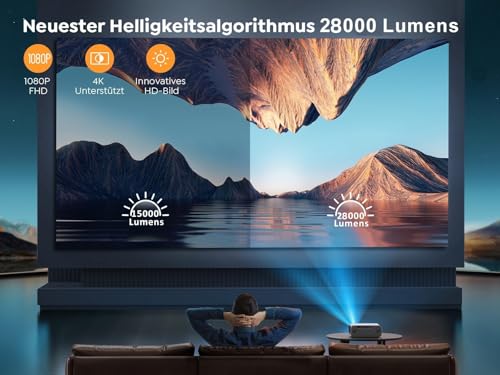 YABER Projektor Full HD 1080P 4K WiFi6 Bluetooth 28000 Lumen 300 Cali — miniatura 4
