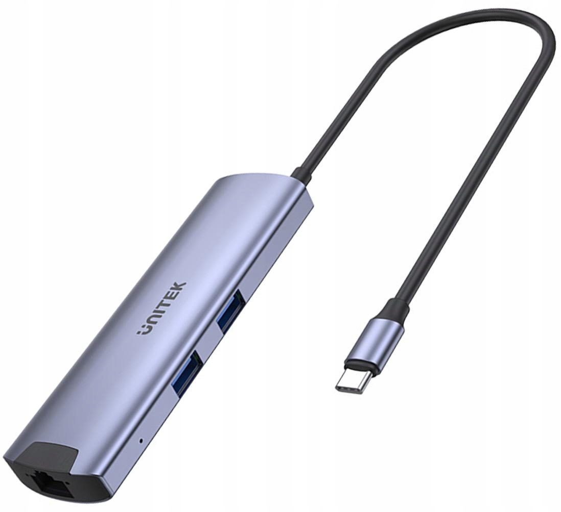 H1112F Unitek Aktivní Usb-c Hub 5 Gbps, Hdmi, RJ-45, Pd 100W