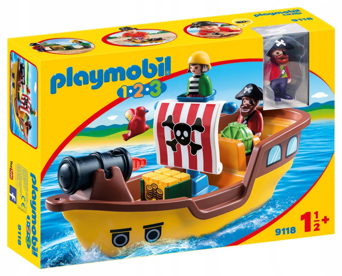 Klocki Playmobil 1.2.3. 9118 Statek Piracki klocki dla najmłodszych