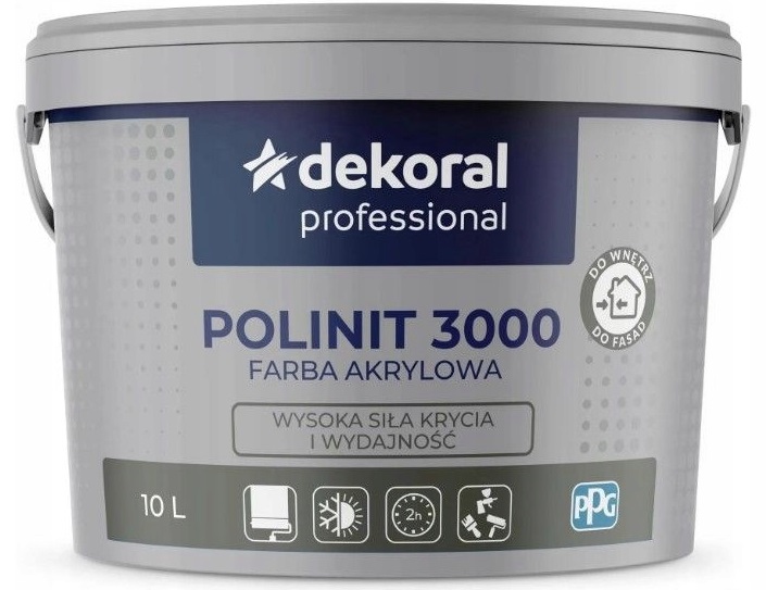 Dekoral Polinit 3000 Farba Akrylowa Biała 10L