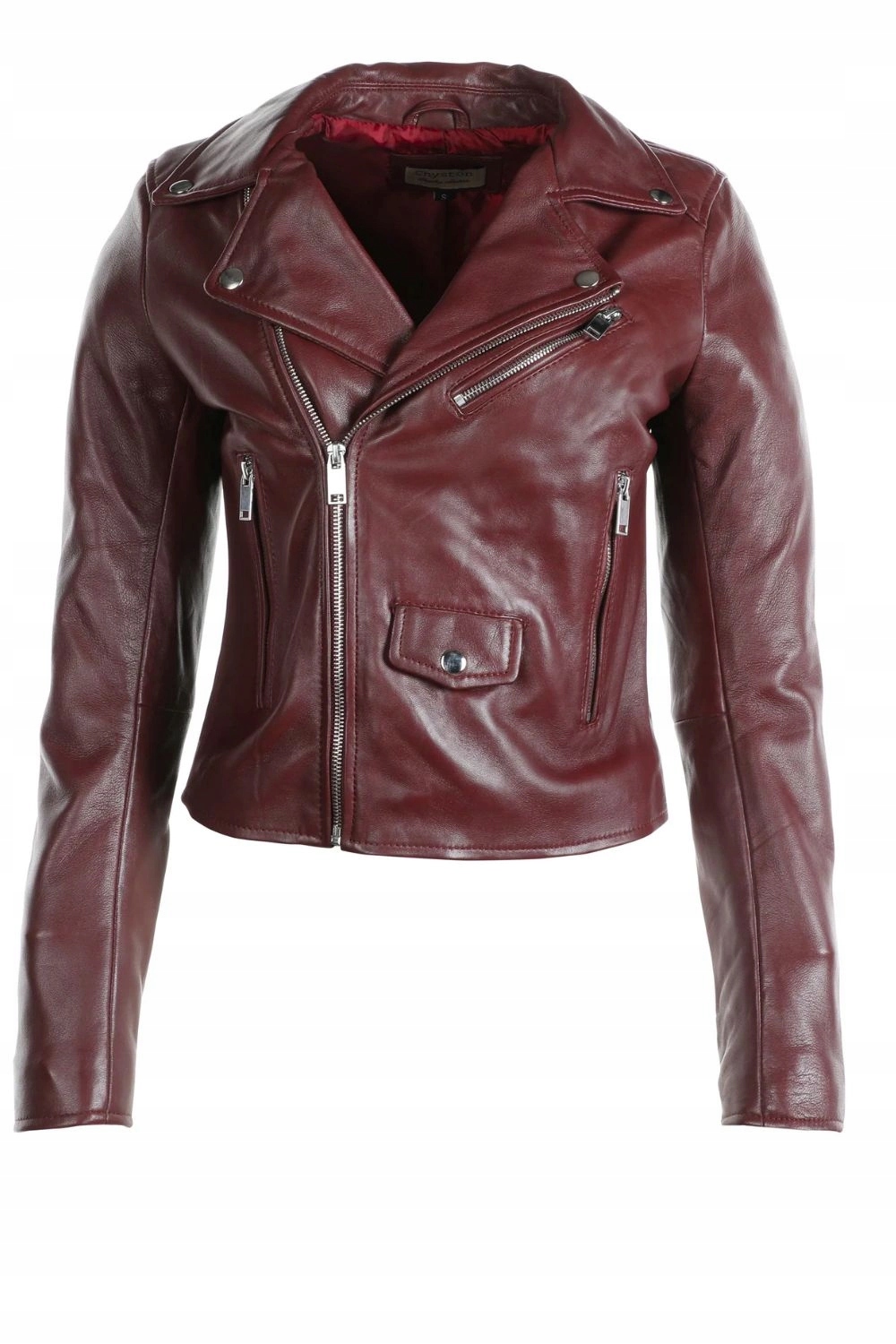 Dámská kožená bunda Chyston Ornella ramoneska bordó ovčí kůže vel. S