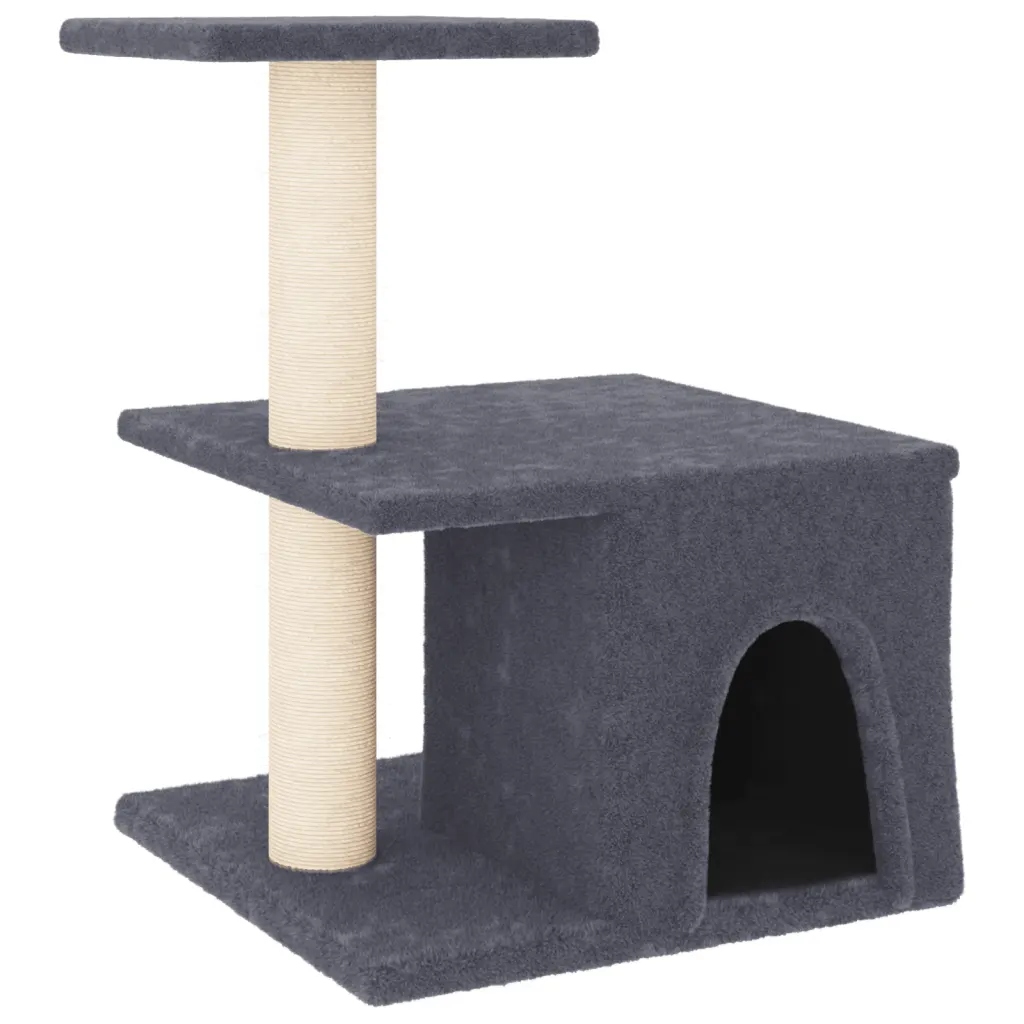 Levně vidaXL Škrabadlo pro kočky se sisalovými sloupky, tmavě šedé, 48 cm