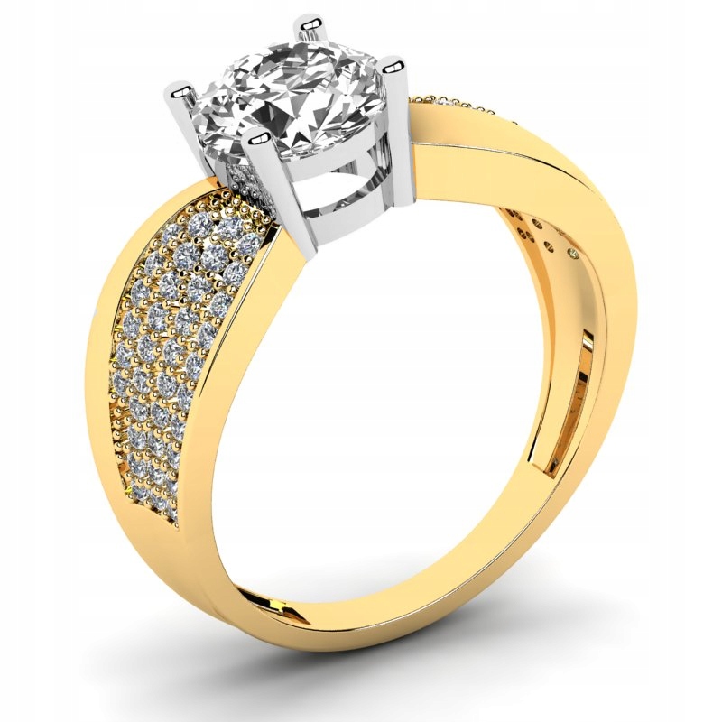 

Pierścionek Złoty Topaz Z Brylantami 1,66CT
