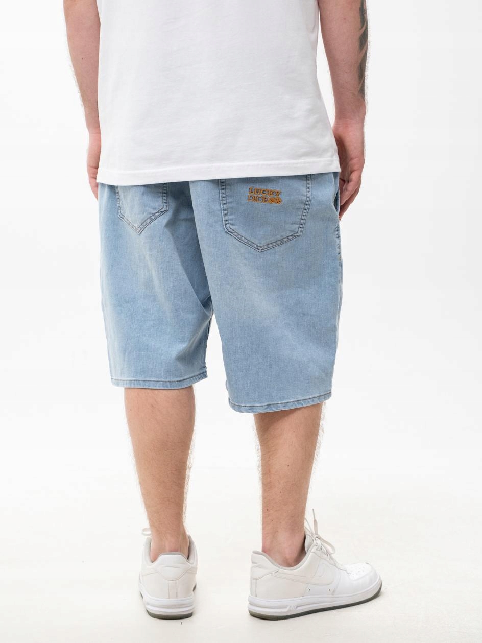 Kraťasy Lucky Dice Baggy, světle modré a zlaté vel. XL