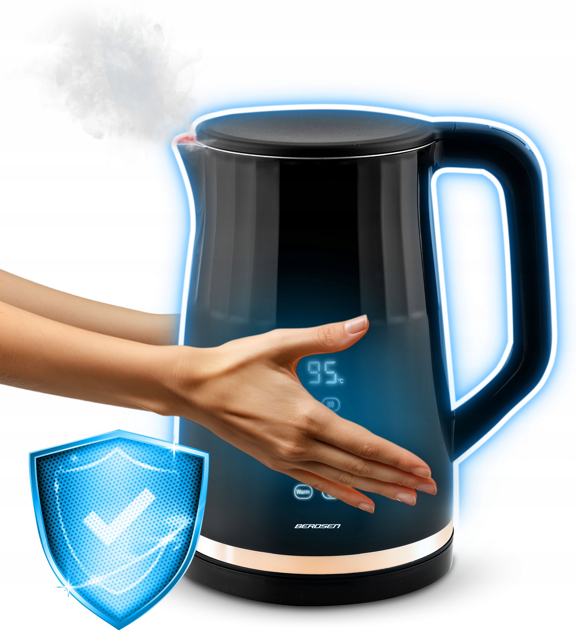 CZAJNIK ELEKTRYCZNY REGULACJA TEMPERATURY 2200W PANEL DOTYKOWY 1,7L BERDSEN Model BD-706