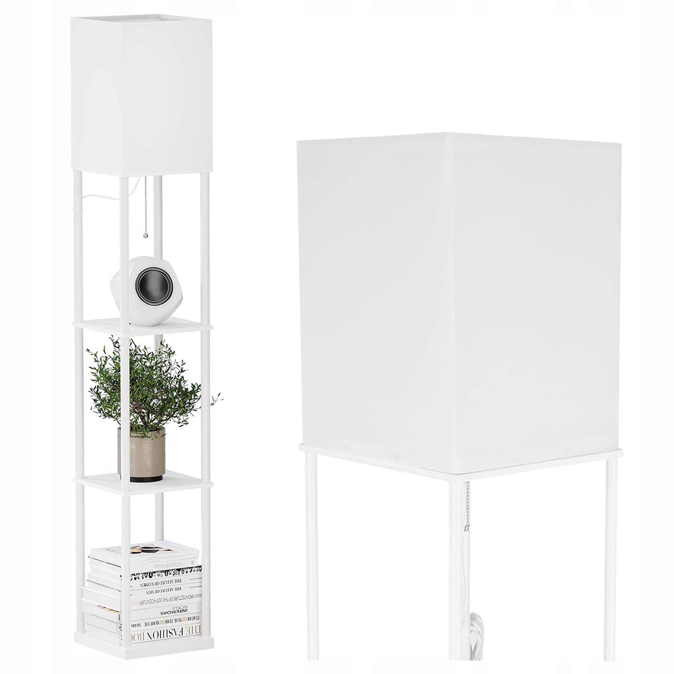 Stojací lampa Podlahová Led lampa E27 Police Regál 2v1 pro čtení 160 cm