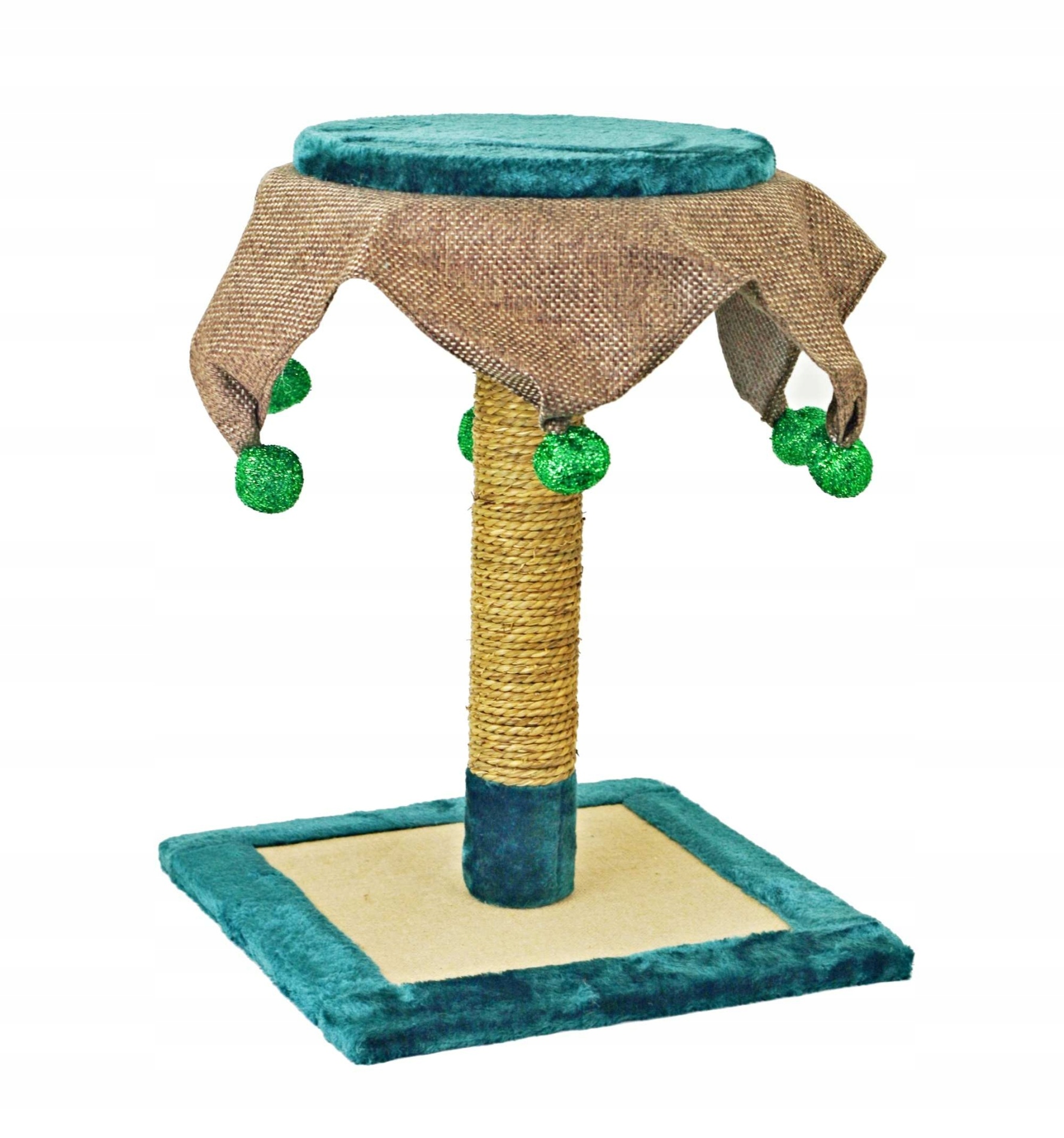 Levně Akinu Natural Škrabadlo s míčky a mořskou trávou pro kočky 36 x 36 x 49