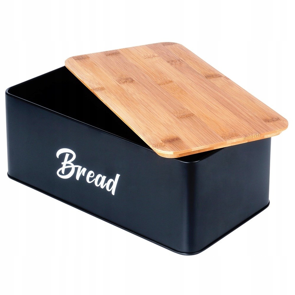 Pojemnik CHLEBAK na pieczywo z deską bambusową zestaw pojemników kuchennych Marka Vilde