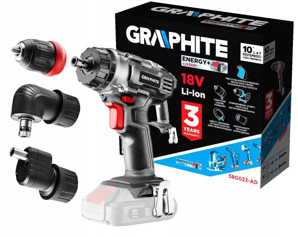 Aku Vrtačka Energy+ 18V Graphite