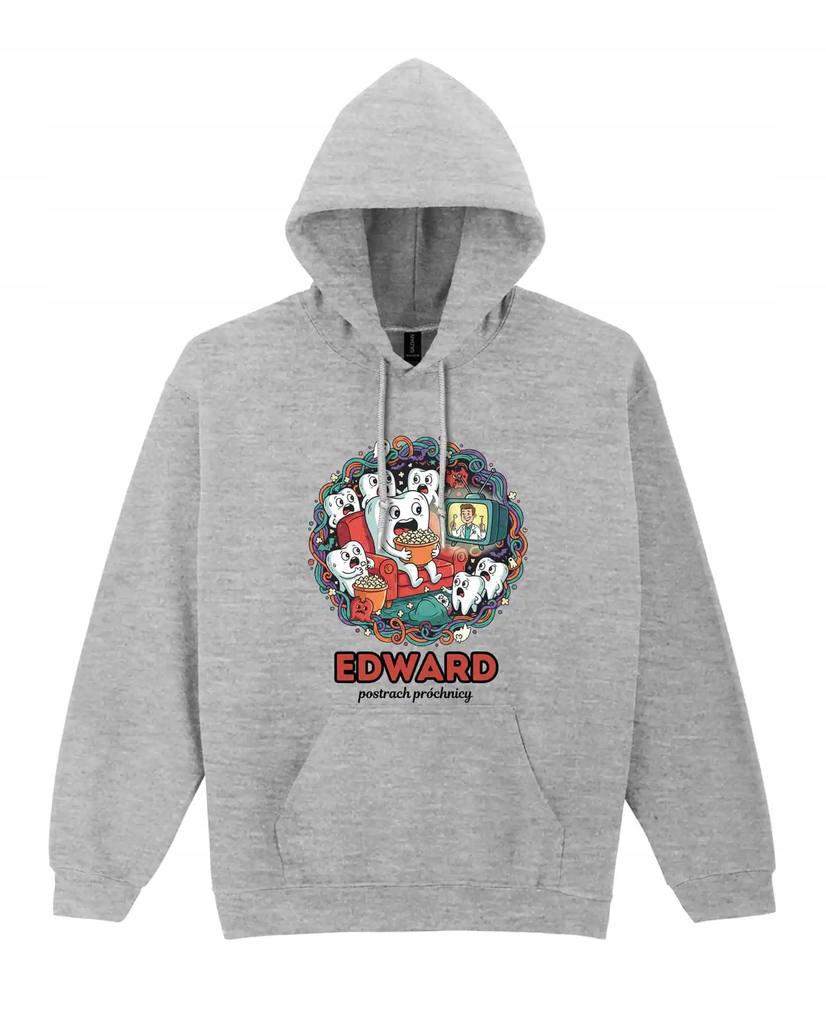 Mikina s kapucí Zubař Personalizovaná Ilustrační Šedá XXL