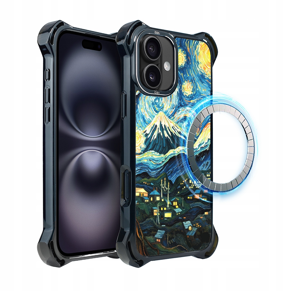 Pouzdro pro iPhone 16 Ibizu DropGuard Ultra s MagSafe, Van Gogh, hvězdná noc