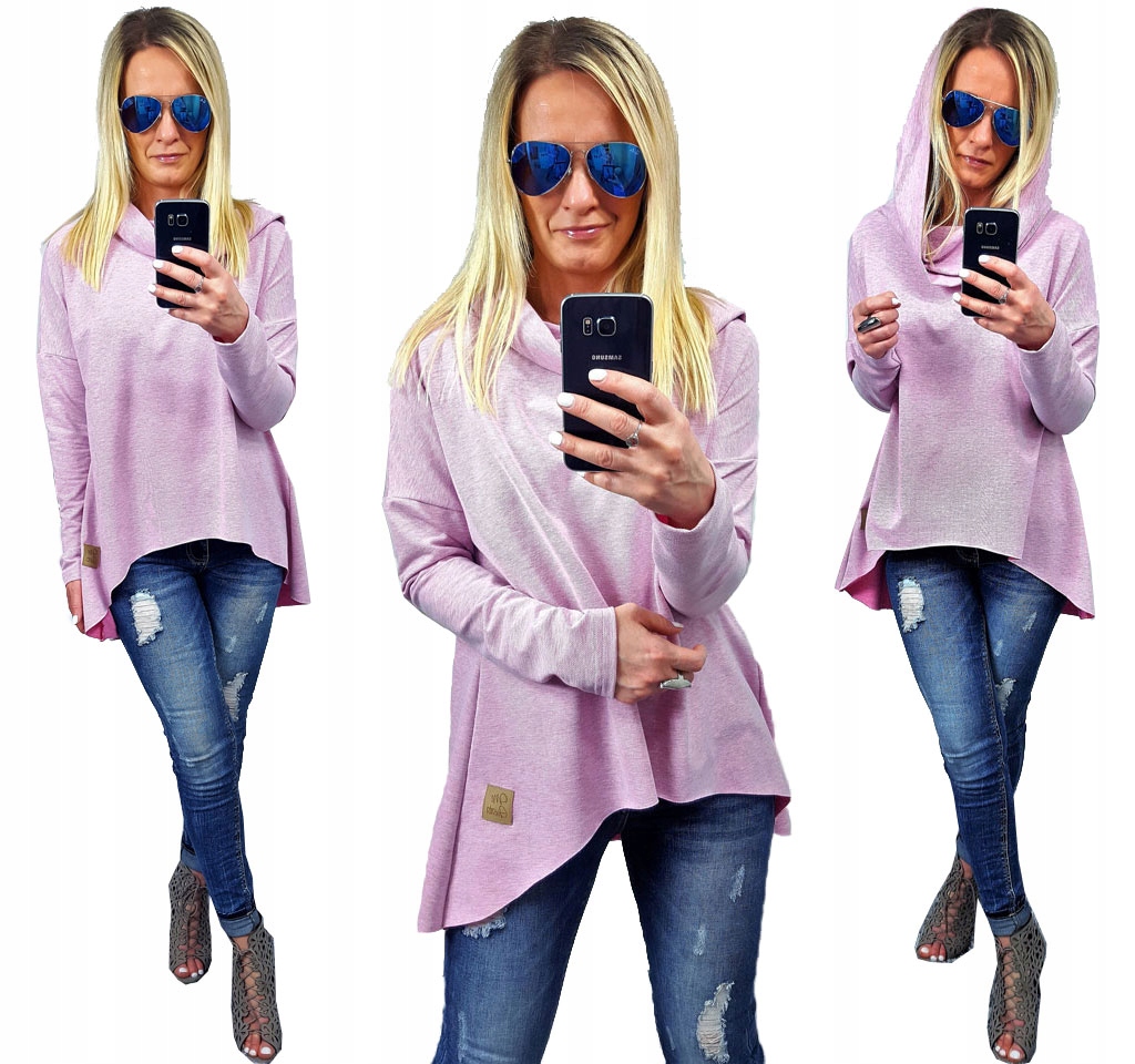 

Asymetryczna Tunika Bluza Sukienka Komin Kaptur XL