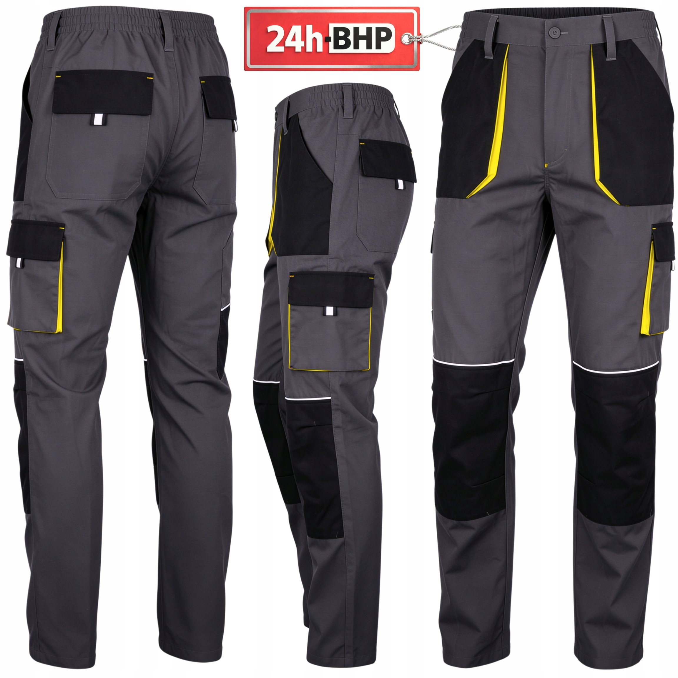 SPODNIE ROBOCZE OCHRONNE BHP Męskie MONTERSKIE MOCNE WZMACNIANE Do Pracy