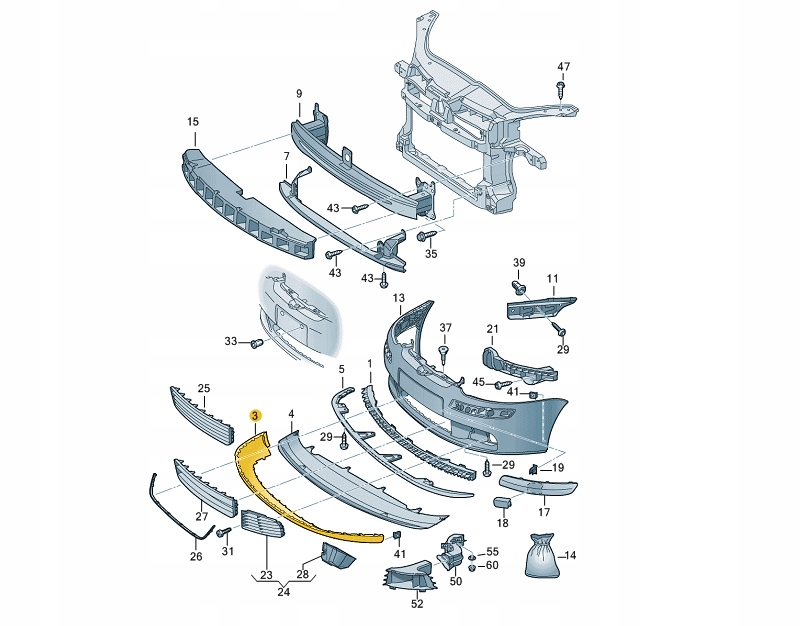 SPOJLER ZDERZAKA PRZÓD DOKŁADKA GOLF V GTI Numer katalogowy części 1K0805903D