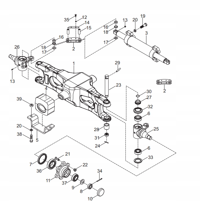 ZESTAW ŁĄCZNIKÓW ZAWIESZENIA MAXIMAL 2-3,5T Numer katalogowy części A21B4-3200-KIT