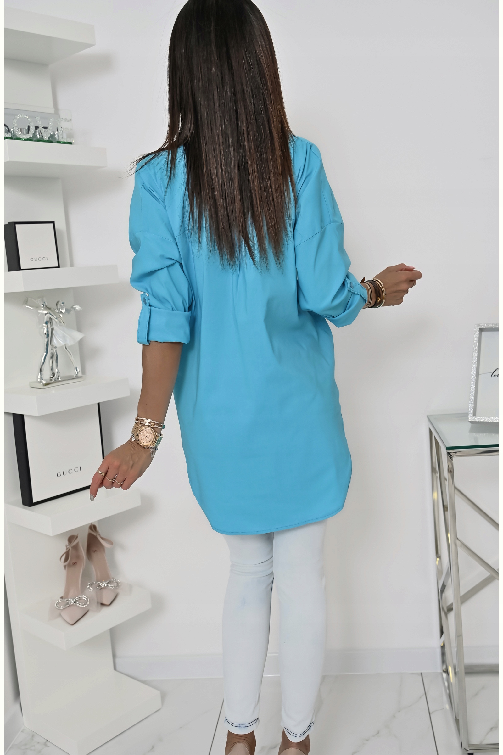 CASUALOWA KOSZULA OVERSIZE EMMELINE! WZ.11 XL Dekolt kołnierzyk