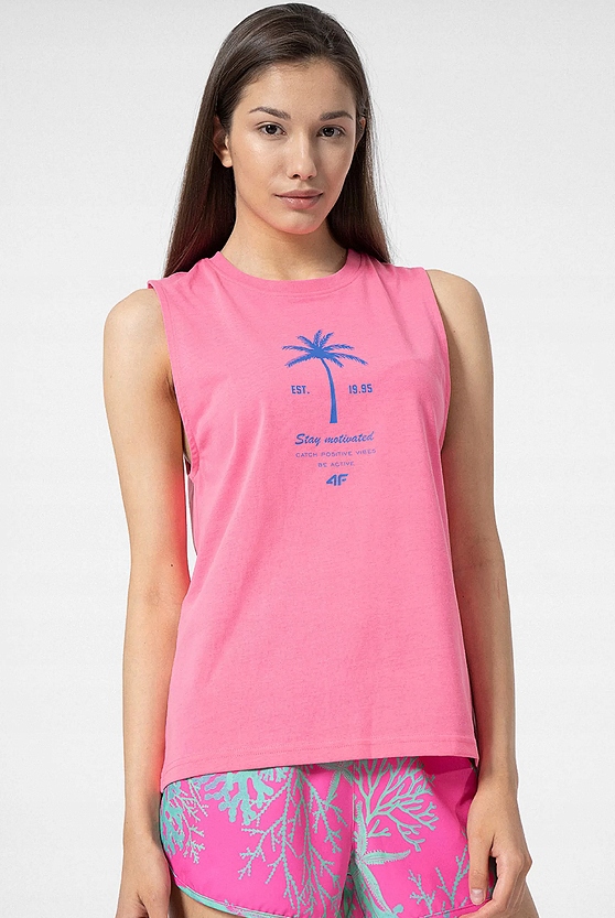 4F BEZRĘKAWNIK DAMSKI TOP SPORTOWY BAWEŁNIANY M Marka 4F