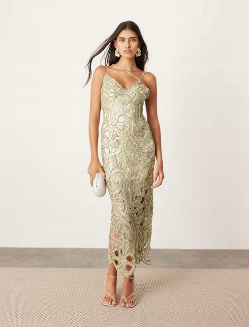 Zdobené Šaty Edition Korálky Flitry Pro Nadýchané 44 XXL