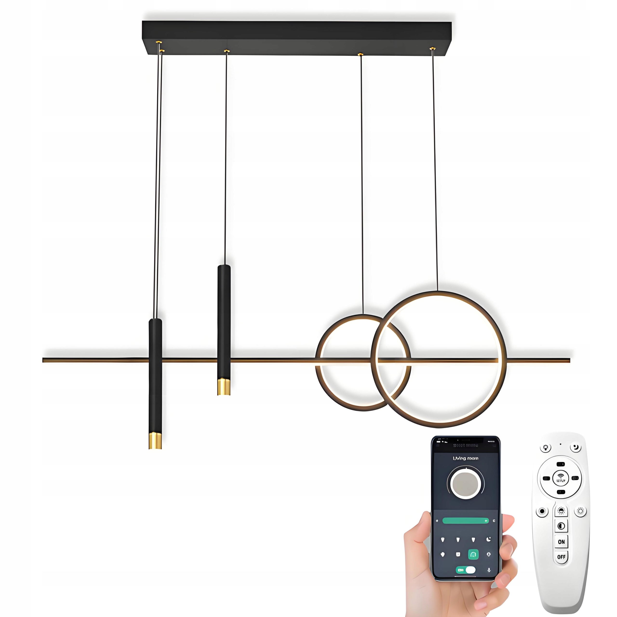 Led Závěsná Lampa Nad Stůl Stropní Ostrov Černá Lineární Tuby Ring Barvy