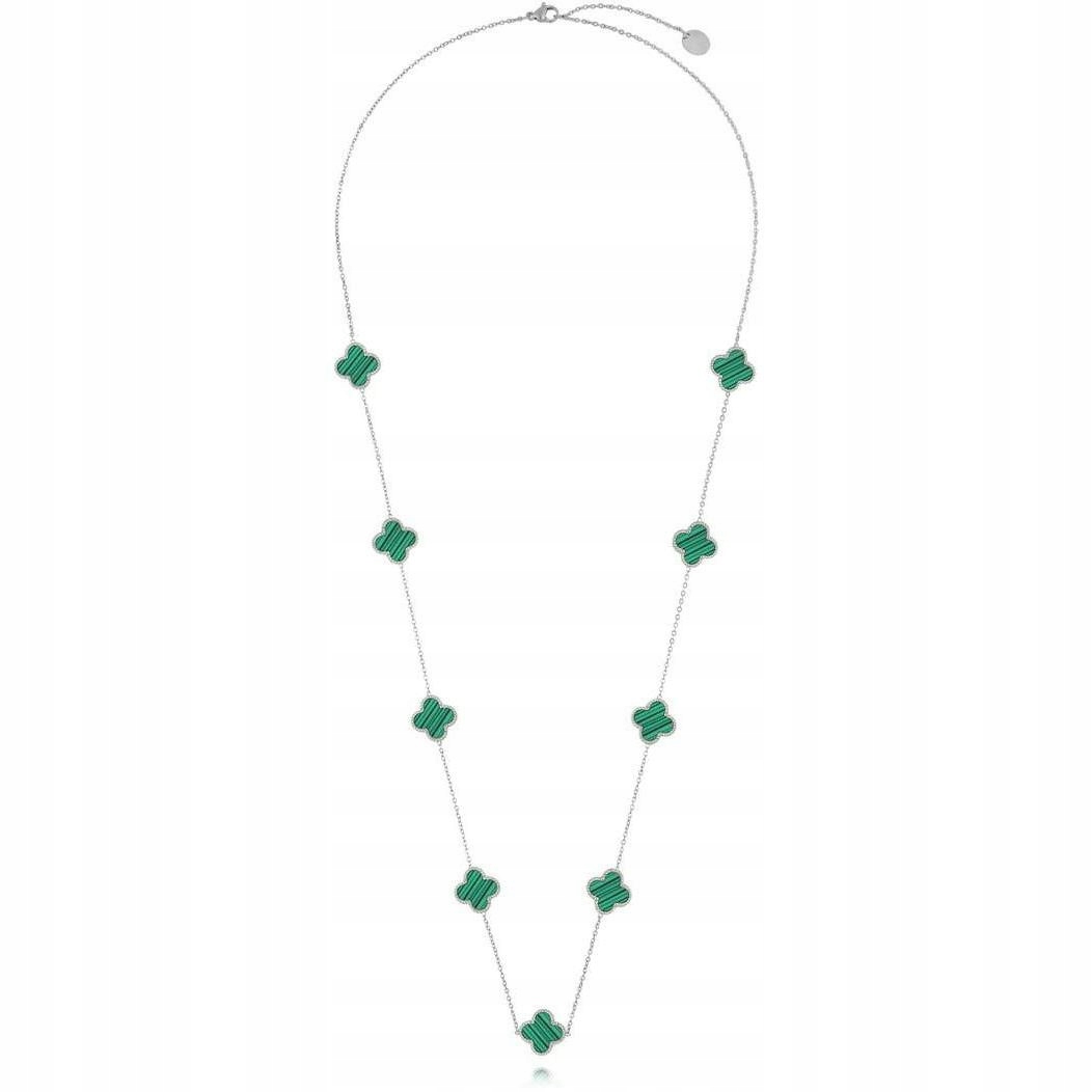 Náhrdelník By Dziubeka stříbrný čtyřlístek 77 cm