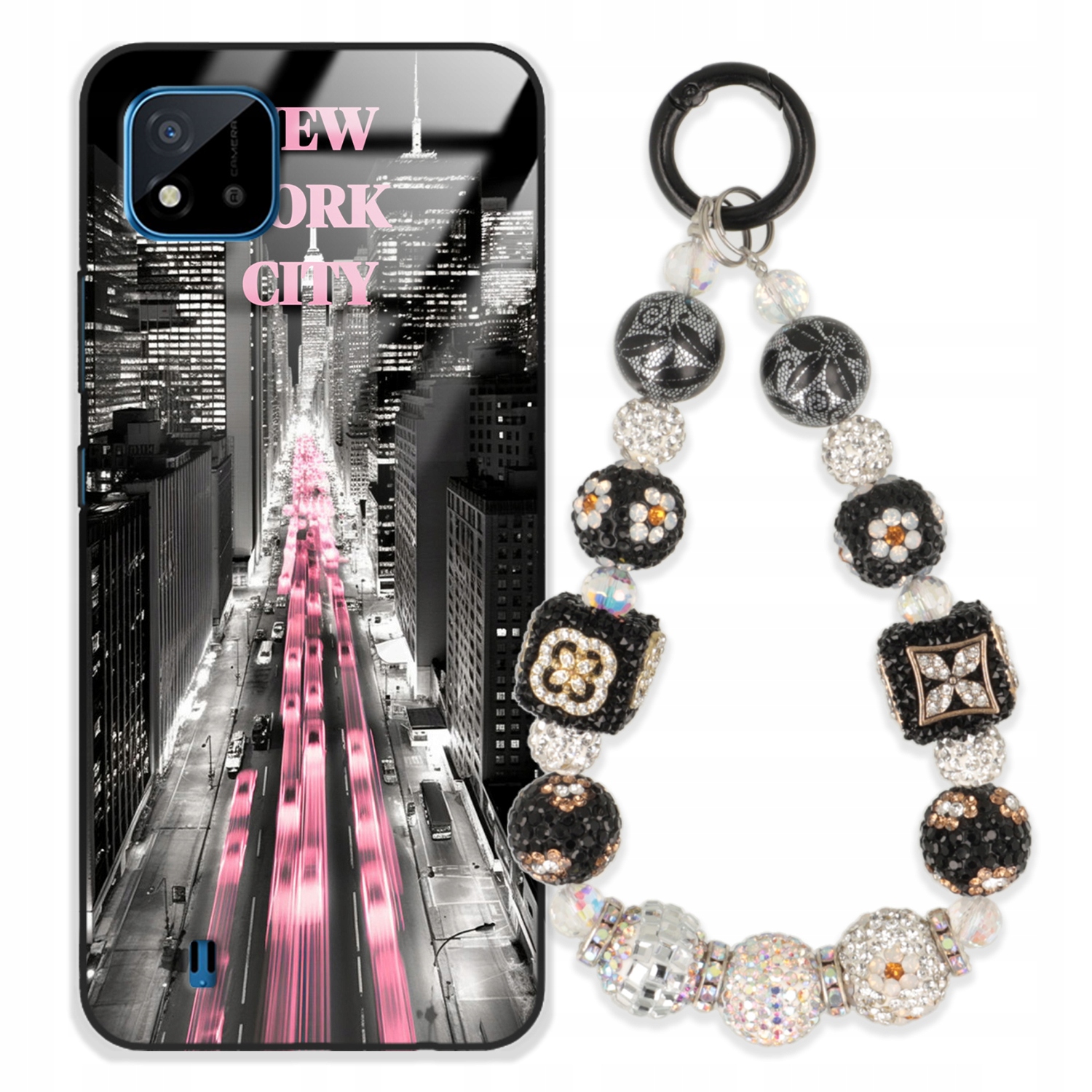 Puzdro Na Realme C11 2021 Glass Kľúčenka Elegantné Prémiový Dizajn Puzdra