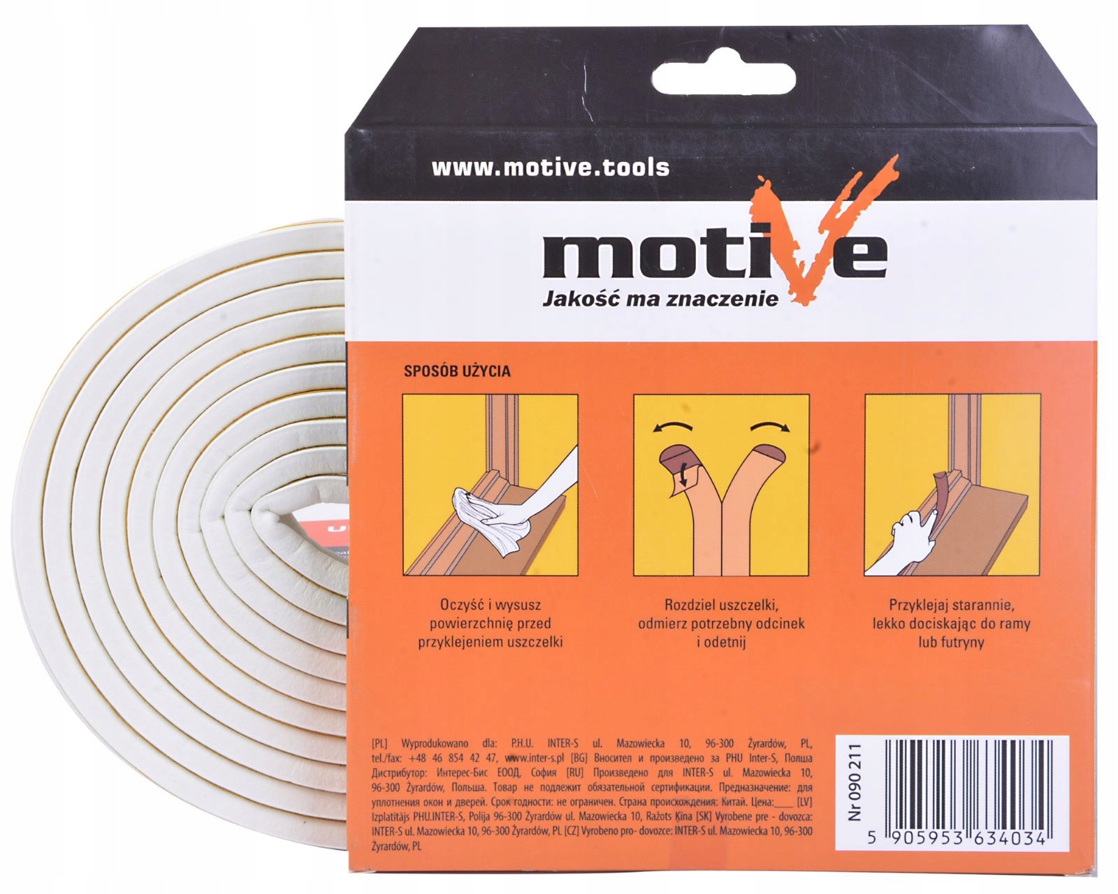MOTIVE USZCZELKA SAMOPRZYLEPNA TYP P 6M BIAŁA Kod producenta 5905953634034
