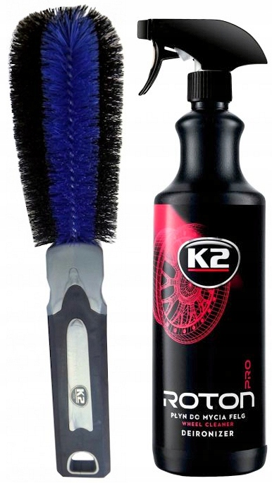 ZESTAW K2 ROTON PRO PŁYN SPRAY DO MYCIA CZYSZCZENIA FELG + SZCZOTKA DO KÓŁ
