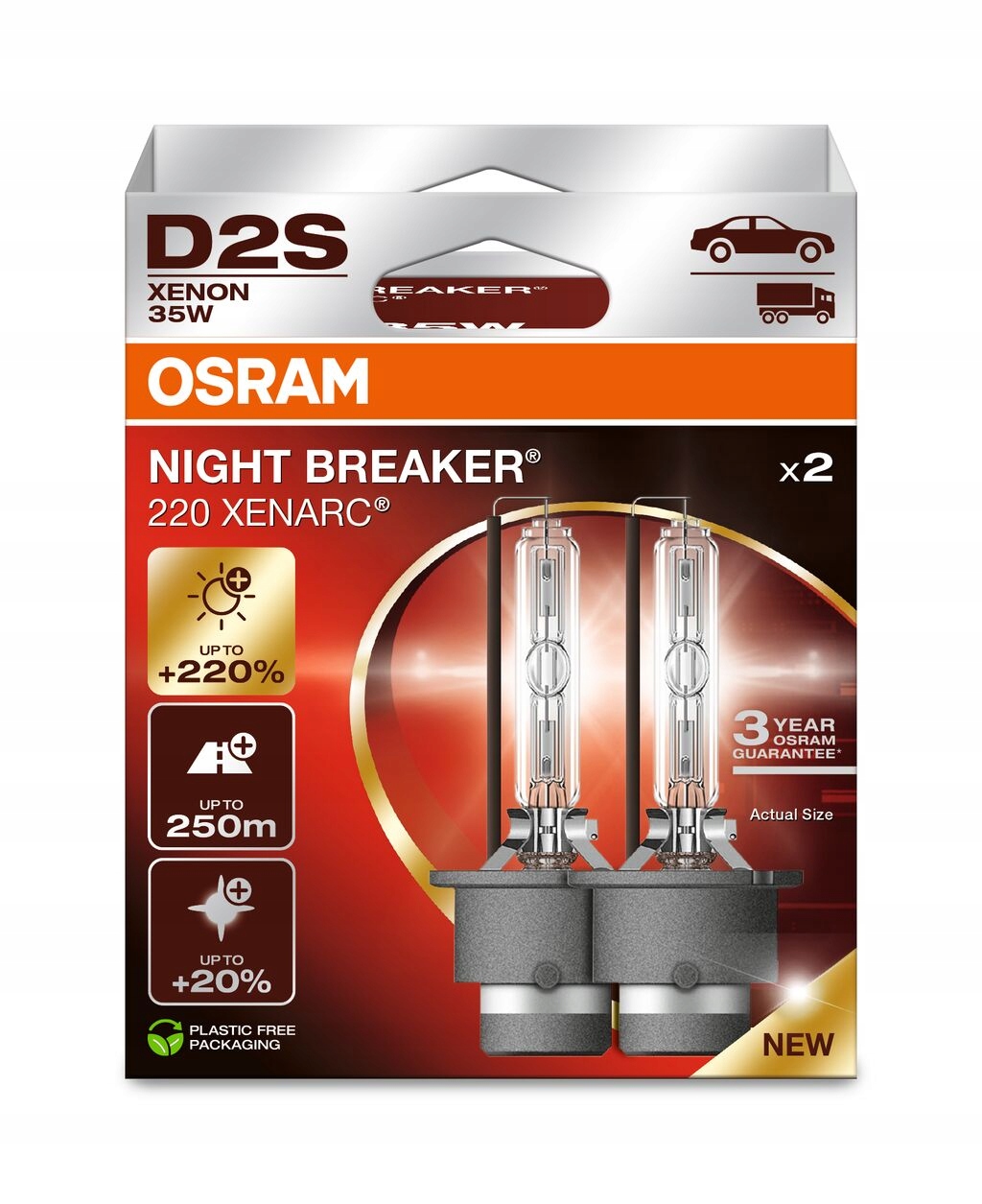 Žárovka Night Breaker Laser Xenarc GEN2 D2S 85V, 35W, P32D-2 2KS (eko) Os